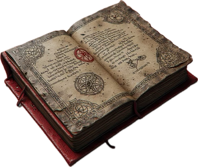 An open old record book on the rug